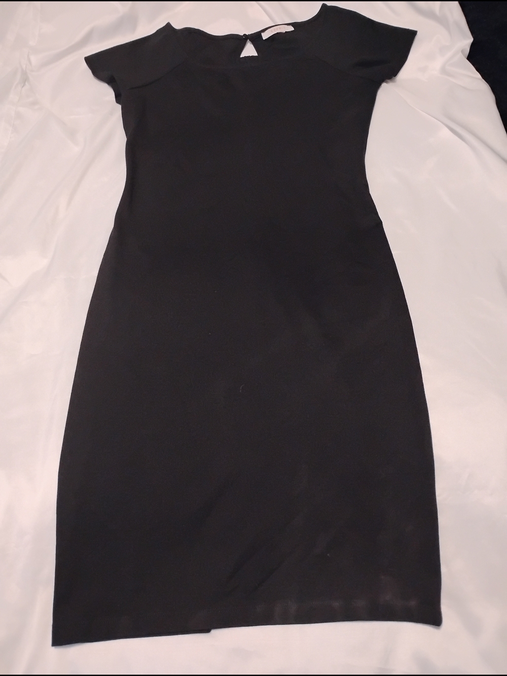 Esprit Black Midi Cap-Sleeve Sheath Dress